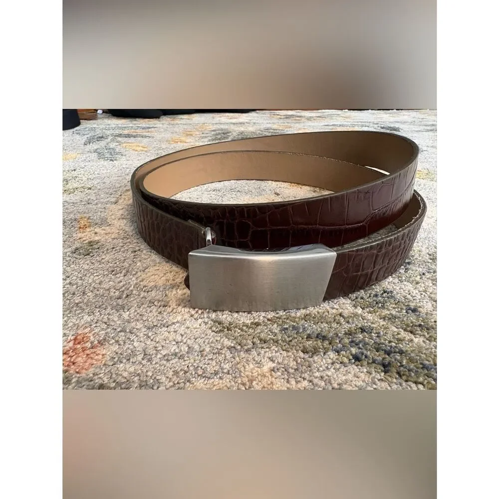 Banana Republic | Leather Textured Reptile Croc No Hole Ratchet belt XL